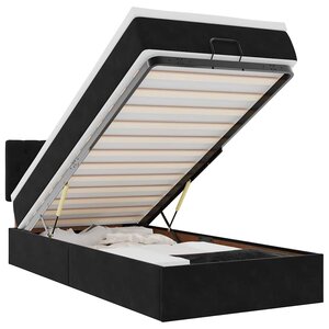 vidaXL Cadre de lit ottoman avec matelas noir 80x200 cm velours