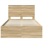 vidaXL Cadre de lit avec tête de lit Sonoma 120 x 190 cm Pin massif