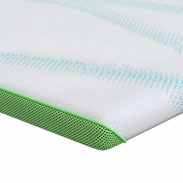 vidaXL Surmatelas Blanc et vert 80 x 200 cm Tissu Jacquard