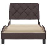 vidaXL Cadre de lit sans matelas marron foncé 90x190 cm tissu