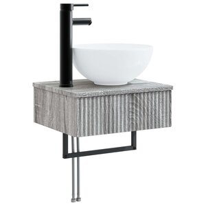 vidaXL Basin de lavage mural Sonoma gris 40 x 35 x 39 cm