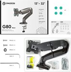 Onkron g80 blk support de bureau pour écran pc de 13 à 32 pouces noir
