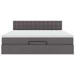 VidaXL Cadre de lit ottoman avec matelas gris 160x200 cm similicuir