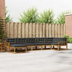 vidaXL Ensemble de canapés d'extérieur 7 Pièces Naturel et Anthracite