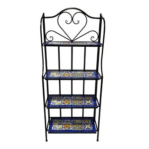 Etagère à plantes Métal Mosaïque Méditerranéen Bleu Cleo