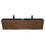 vidaXL Pots de fleurs 2 Pièces jacinthe d'eau marron