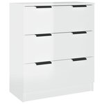 vidaXL Buffets 3 Pièces blanc brillant bois d'ingénierie