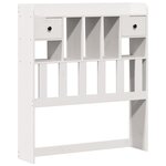 vidaXL Lit bibliothèque sans matelas blanc 90x190cm bois de pin massif