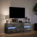 vidaXL Meuble TV avec LED gris béton 140x34x50 cm bois d'ingénierie