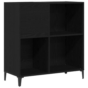 vidaXL Meuble à vinyles Chêne noir 84 5 x 38 x 89 cm Bois d'ingénierie