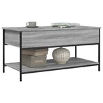 vidaXL Table basse sonoma gris 100x50x50 cm bois d'ingénierie et métal