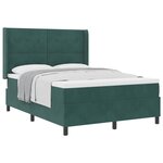 vidaXL Lit à ressorts avec matelas Vert foncé 160 x 200 cm Velours
