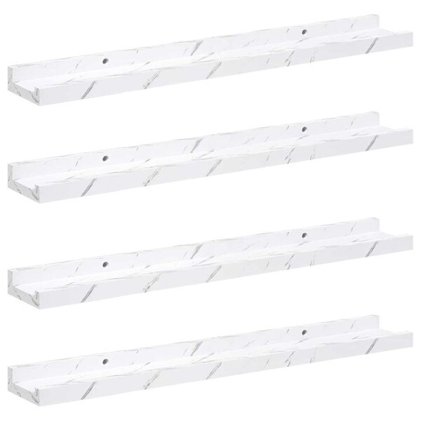 vidaXL Étagère Murale 4 pc Marbre blanc 60 x 9 x 3 cm