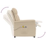 vidaXL Fauteuil de massage électrique Crème Similicuir daim