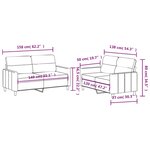 vidaXL Ensemble de canapés 2 Pièces avec coussins Marron Tissu