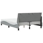 vidaXL Lit avec matelas Hanko gris clair 140x190 cm tissu