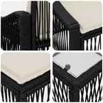 vidaXL Ensemble de canapé de jardin 9 pc Noir polyrotin