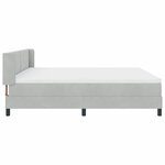 Lit à ressort Box avec matelas Gris clair 200x200 cm Velours