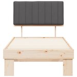 vidaXL Cadre de lit avec tête de lit rembourrée Gris foncé 90 x 190 cm