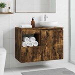 vidaXL Armoire de salle de bain Chêne fumé 30 x 35 x 50 cm