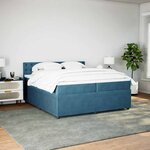 vidaXL Sommier à lattes de lit et matelas Bleu 200x200 cm velours
