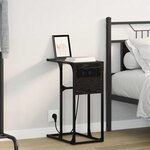 vidaXL Table de chevet Chêne noir 41.5 x 26 x 60.5 cm