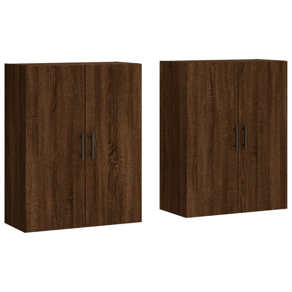 vidaXL Armoires murales 2 Pièces chêne marron 69 5x34x90 cm