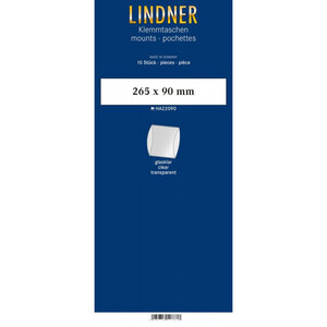 Bandes double soudure 265 x 90 mm pour blocs carnets de timbres. Fond - Transparent