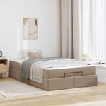 vidaXL Cadre de lit avec matelas Cappuccino 120 x 200 cm Faux cuir