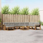 vidaXL Ensemble de canapés d'extérieur 9 Pièces Gris Naturel et Clair
