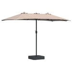 vidaXL Parasol de jardin Taupe 385 x 209 x 244 cm Polyester et Acier