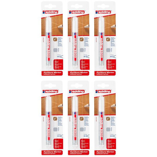 Marqueur pour Meuble 8900 Gris Pointe Ronde 1 5-2 mm x 6 EDDING