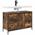 vidaXL Meuble sous-vasque avec tiroirs chêne fumé 90x34 5x60 cm