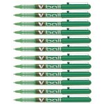 Stylo roller V Ball VB7 encre liquide Pointe métal Moyenne Vert x 12 PILOT