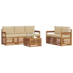 vidaXL Ensembles de canapés avec coussin 6 Pièces Naturel et Beige