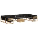vidaXL Ensemble de canapés d'extérieur 11 pc Blanc et noir