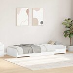vidaXL Cadre de lit avec rangement avec tête de lit Blanc 100 x 200 cm