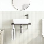 vidaXL Étagère de vasque murale acier et bois de chêne massif