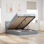 vidaXL Lit ottoman avec matelas gris clair 140x190 cm tissu