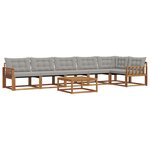 vidaXL Ensemble de canapés d'extérieur 7 Pièces Gris Naturel et Clair