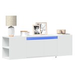 vidaXL Meuble TV mural avec lumières LED blanc 135x31x39 5 cm