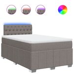 vidaXL Sommier à lattes de lit avec matelas Taupe 120x200 cm Tissu