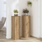 vidaXL Supports pour plantes 2 Pièces chêne artisanal bois d'ingénierie