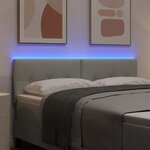 vidaXL Tête de lit LED avec bandes LED Gris clair 144 cm Velours