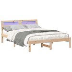 vidaXL Cadre de lit avec tête de lit Marron 135 x 190 cm Pin massif