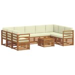 vidaXL Ensembles de canapés avec coussin 10 Pièces Naturel et Crème