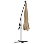 vidaXL Parasol en porte-à-feux et poteau métallique 350 cm Taupe