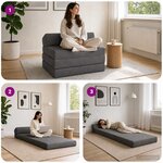 vidaXL Canapé-lit pliable Gris clair 200 x 70 x 10 cm Tissu