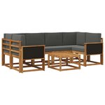 vidaXL Ensemble de canapés d'extérieur 5 pc Naturel et Anthracite