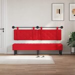 vidaXL Tête de lit suspendue Avec lumière LED Rouge Simili cuir